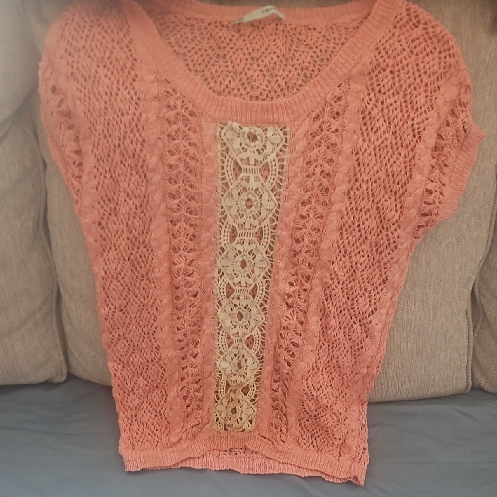 Maurices Coral Lace Knit Blouse